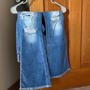 Buckle Blue Distressed Wide-Leg Jeans